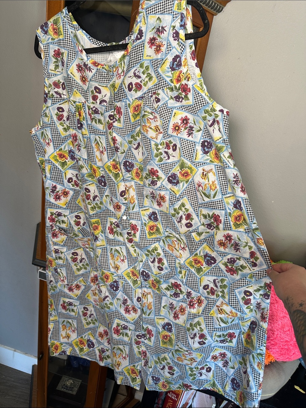 Anthony Richards White Sleeveless Floral Patchwork Dress